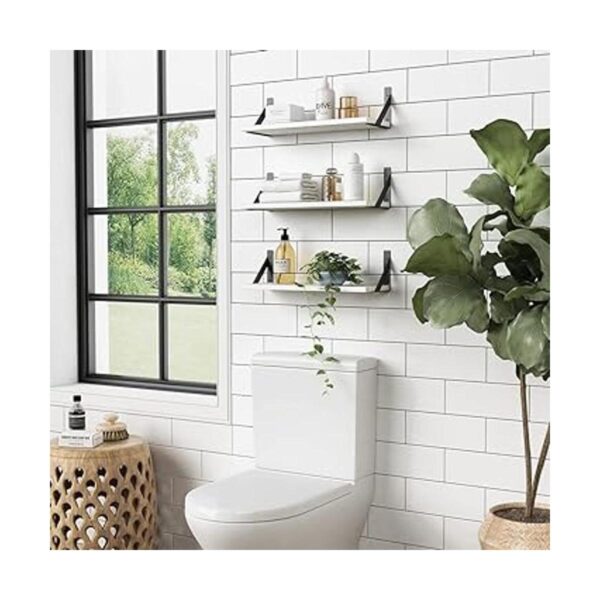 Forbena Juego de 3 estantes flotantes blancos para