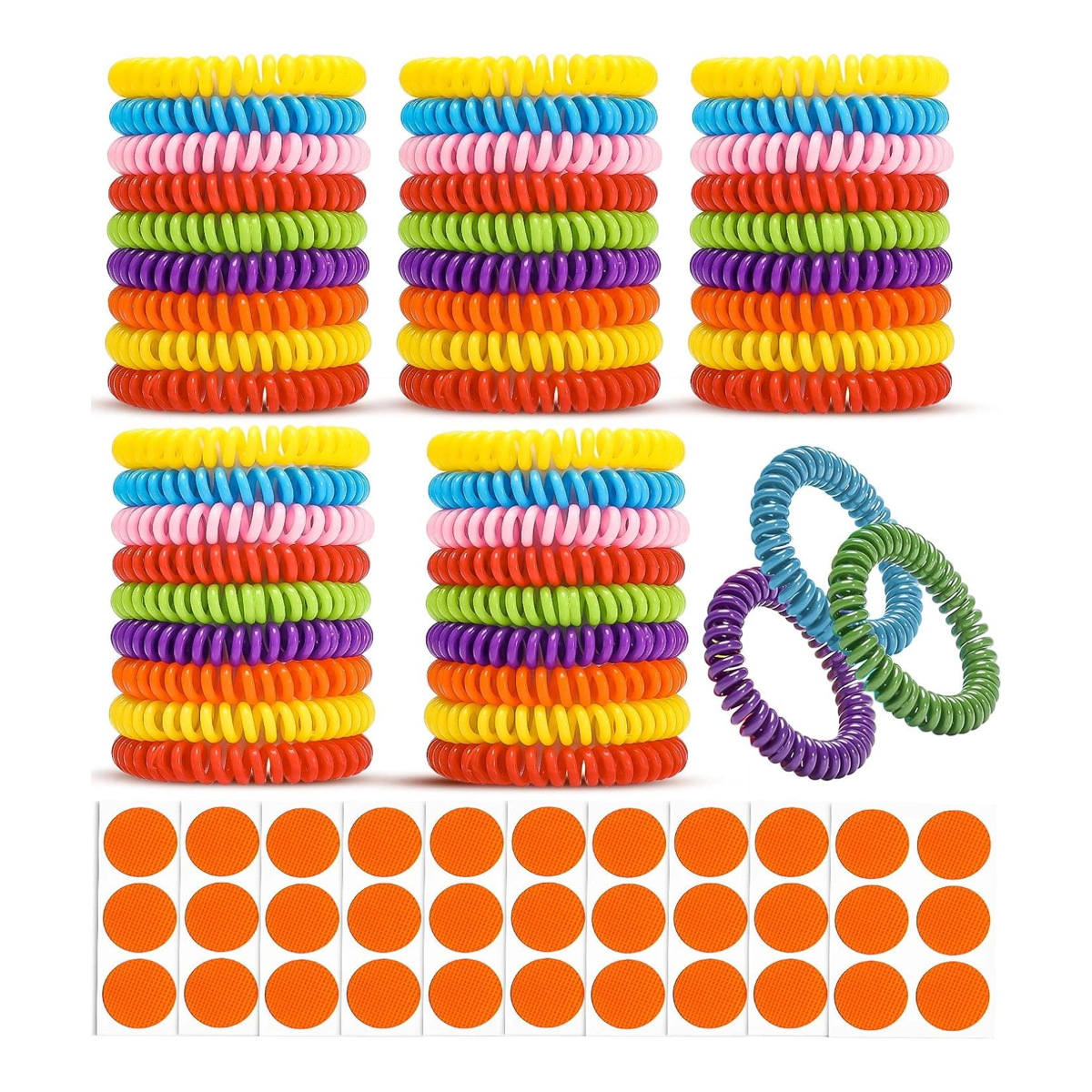 Paquete de 48 pulseras impermeables de mosquitos con 60