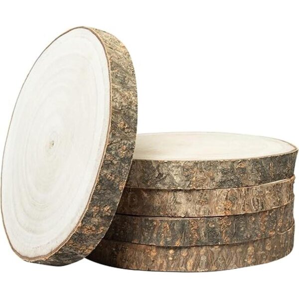 OBTANIM 5 rebanadas de madera natural de 6 a 7 pulgadas