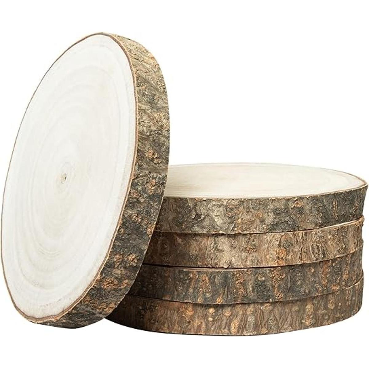 OBTANIM 5 rebanadas de madera natural de 6 a 7 pulgadas