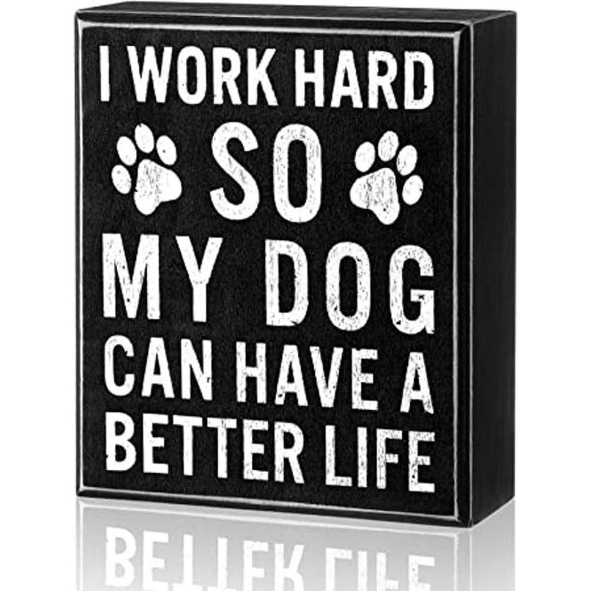Jetec Letrero divertido de madera para perro de trabajo