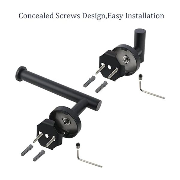 Juego de accesorios de baño color negro mate 3 piezas de