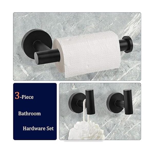 Juego de accesorios de baño color negro mate 3 piezas de