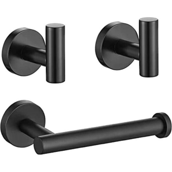 Juego de accesorios de baño color negro mate 3 piezas de