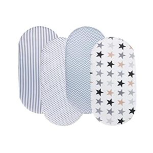 Paquete de 4 sábanas para cuna unisex para bebé_1