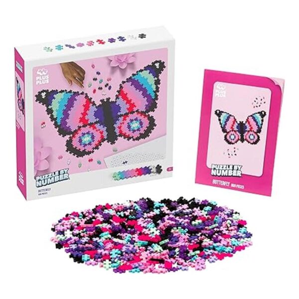 PLUS PLUS Rompecabezas por número 800 piezas mariposa_2