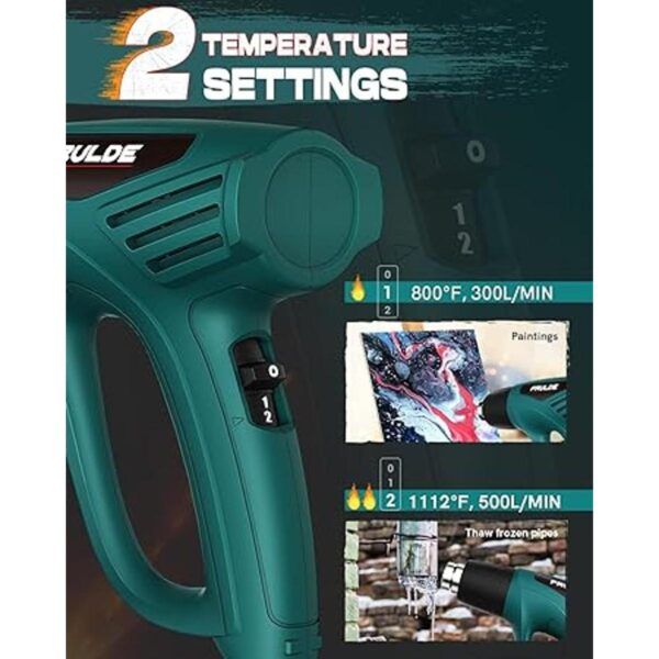 PRULDE Pistola de calor de 1500 W ajustes de temperatura_2