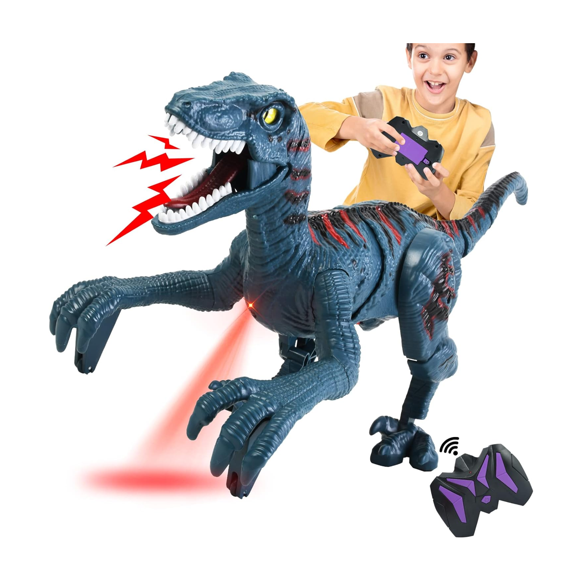 Juguete de dinosaurio con control remoto para niños de 5 a