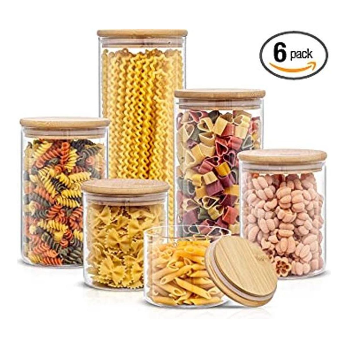 JoyJolt Tarros de vidrio de borosilicato con tapas de
