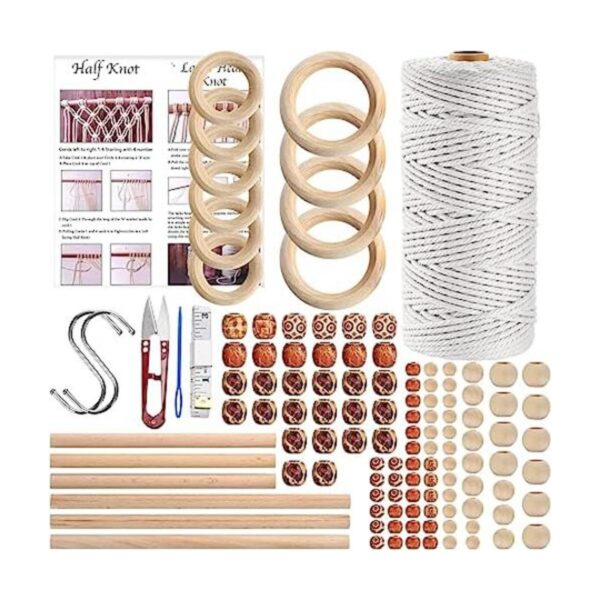Hdviai Kit de macramé de 121 piezas suministros de_1