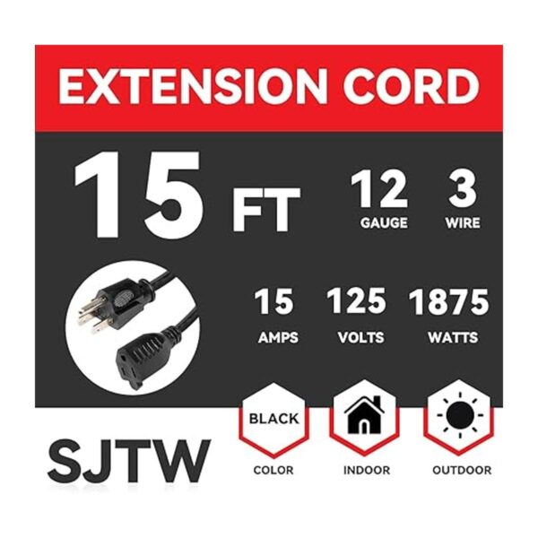 EP Cable de extensión para exteriores de 15 pies SJTW de_2