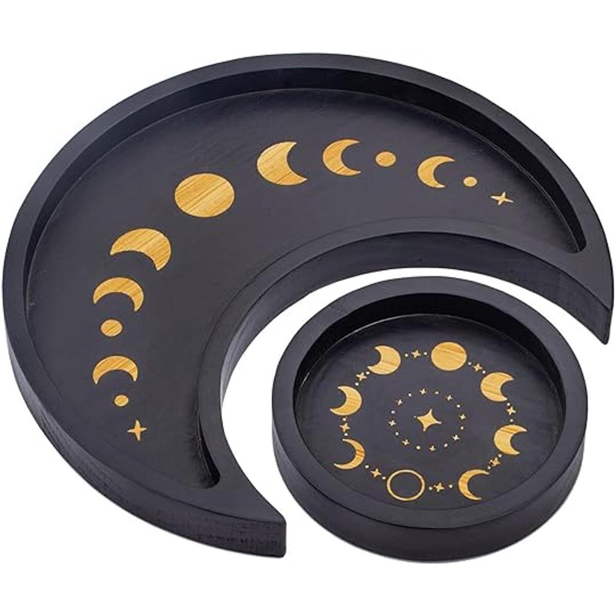 Juego de bandejas de cristal de luna creciente pantalla