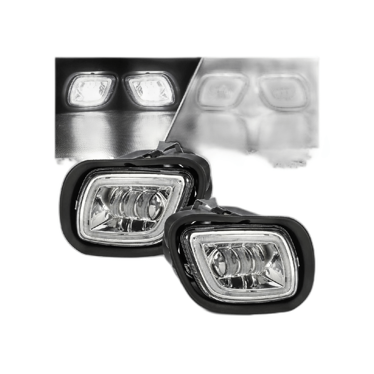 Partsam Par de luces antiniebla con anillo LED halo para