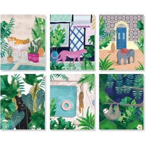 Impresión artística de pared con animales de la selva_1