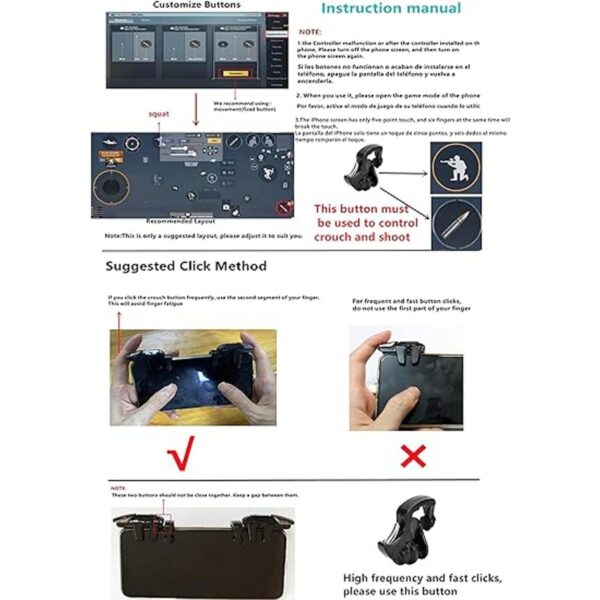 Controlador de juego móvil de 6 gatillos para operación de_2