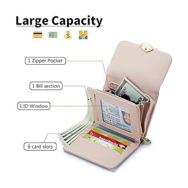 Roulens Cartera para mujer con bloqueo RFID de piel_3