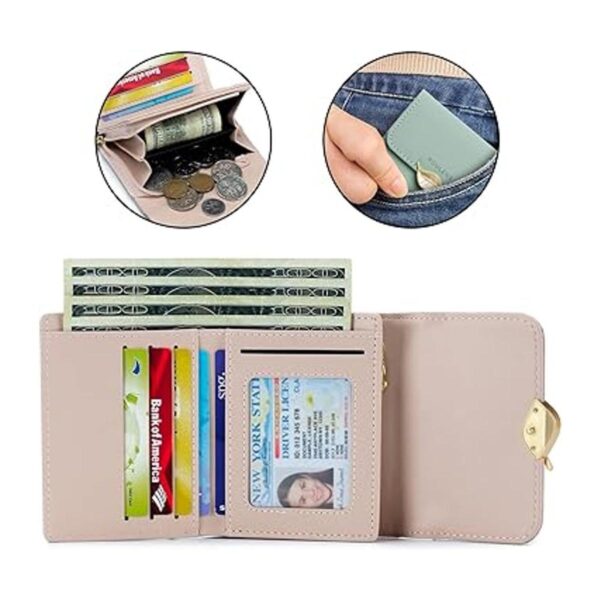 Roulens Cartera para mujer con bloqueo RFID de piel_5