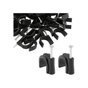 Rierdge 100 abrazaderas de media pinza en J con clavo 12