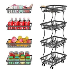 OKZEST Cesta delgada de almacenamiento de 4 niveles para_1