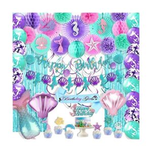 Hombae Decoración de cumpleaños de sirena kit de_1