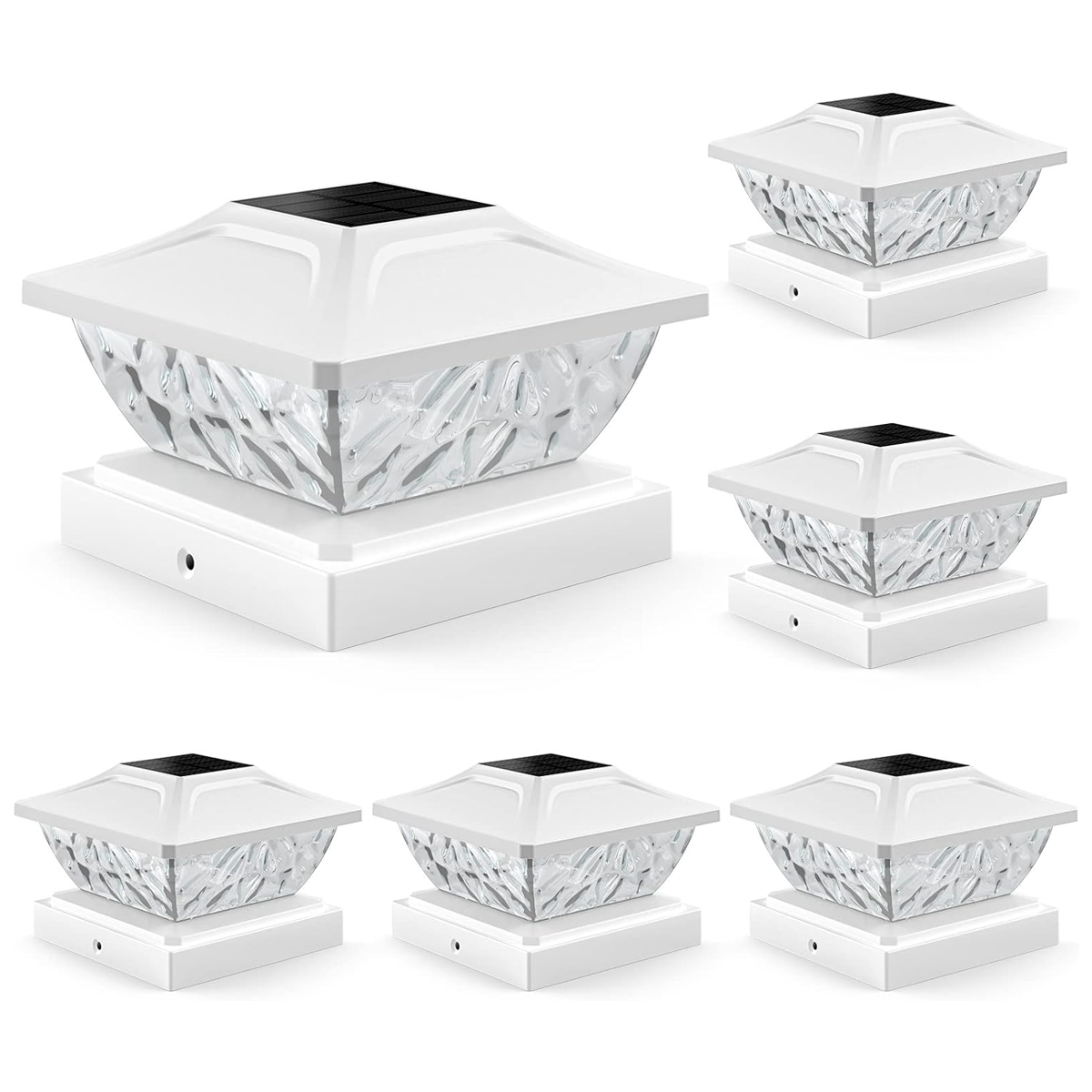 ENSLI Paquete de 6 luces solares para postes de poste 2