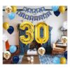 Decoraciones de cumpleaños número 30 oro azul para_2