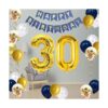 Decoraciones de cumpleaños número 30 oro azul para_4
