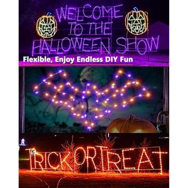 Brizled Luces de Halloween naranjas y moradas 39.37 pies
