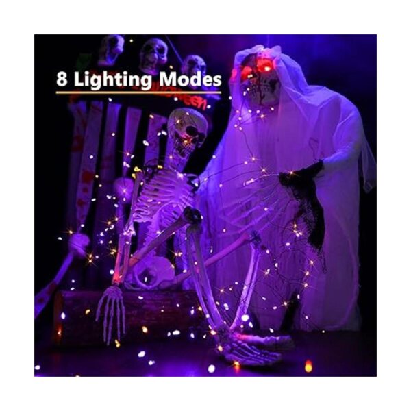 Brizled Luces de Halloween naranjas y moradas 39.37 pies