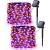 Brizled Luces de Halloween naranjas y moradas 39.37 pies