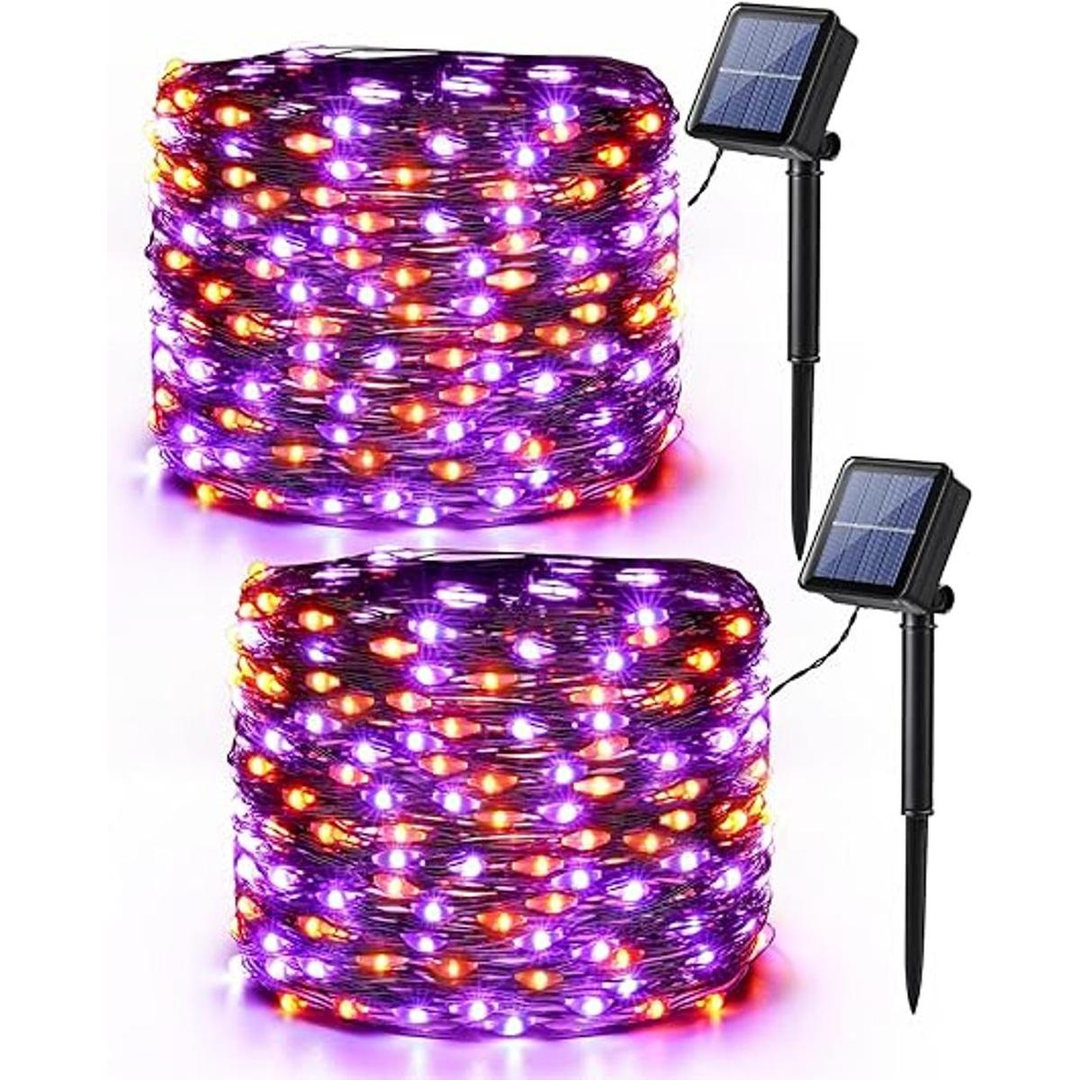 Brizled Luces de Halloween naranjas y moradas 39.37 pies