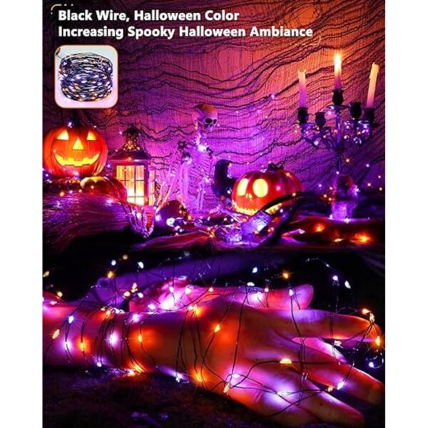 Brizled Luces de Halloween naranjas y moradas 39.37 pies