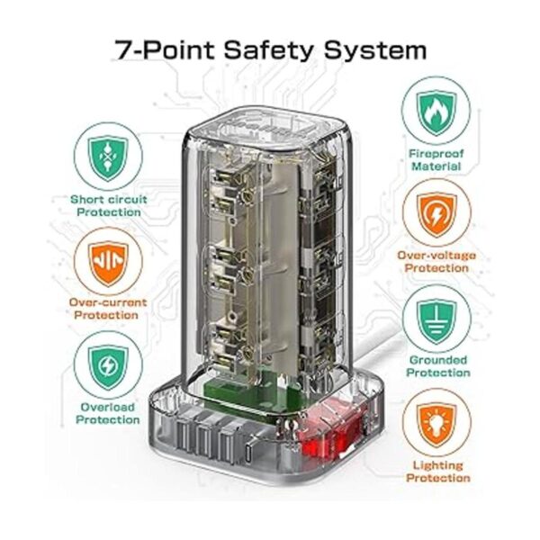 Regleta de alimentación de torre con protector de_4