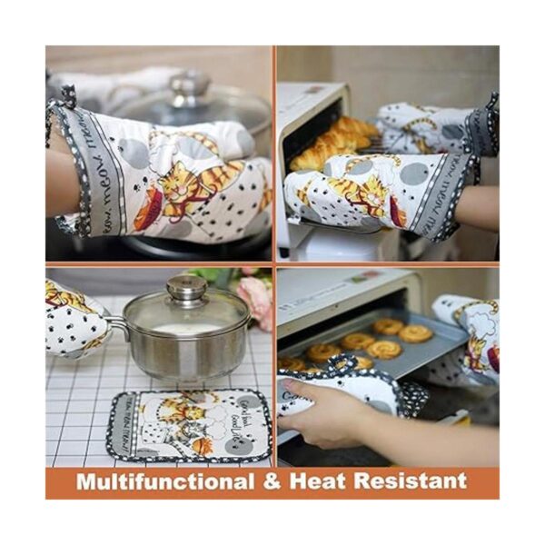 LnQukeji Juego de guantes de horno y soportes para ollas