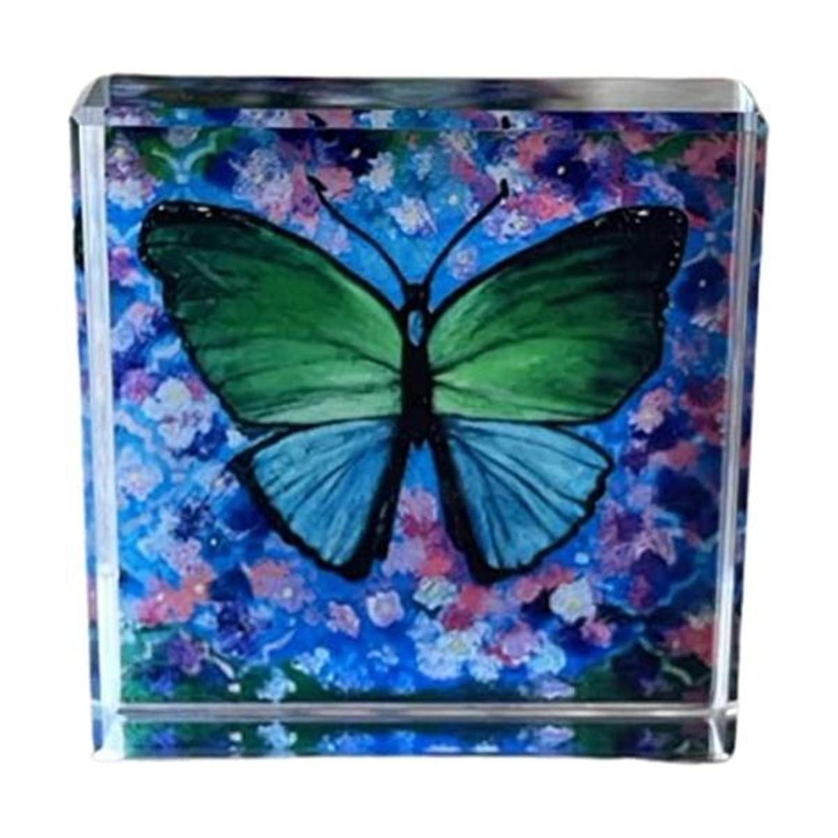 Mariposa de cristal para pisapapeles coleccionables