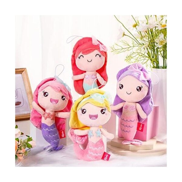 4 piezas de muñeca de sirena de felpa con diseño de sirena_5