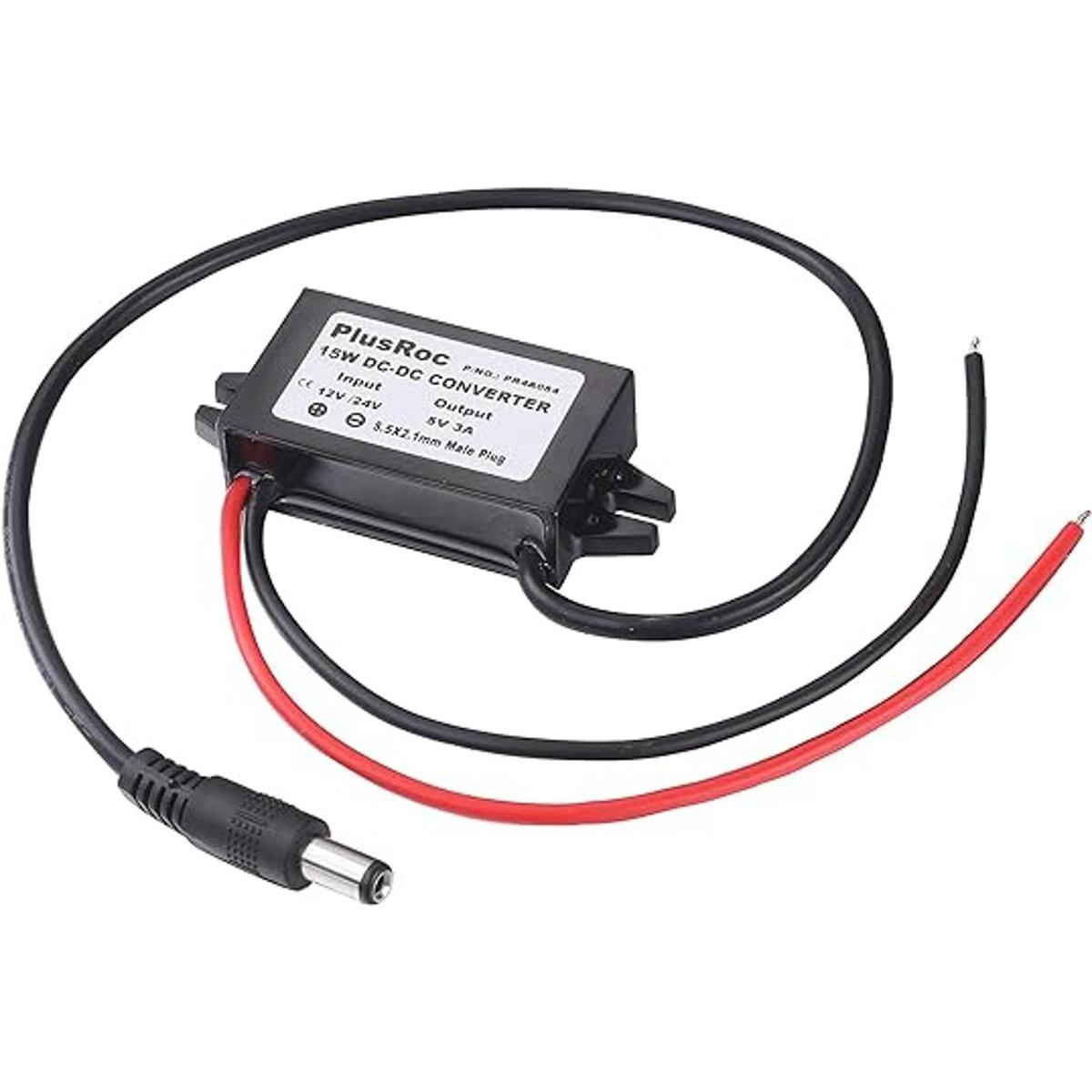 PlusRoc Convertidor impermeable de 12 V24 V a 5 V módulo