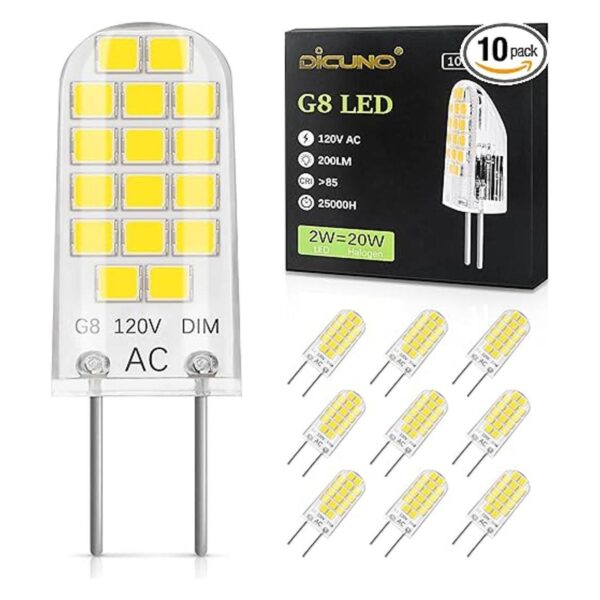 DiCUNO Bombilla LED G8 regulable 2 W equivalente a 20_1