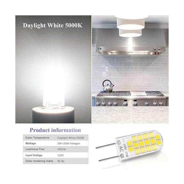 DiCUNO Bombilla LED G8 regulable 2 W equivalente a 20_4