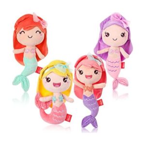 4 piezas de muñeca de sirena de felpa con diseño de sirena_1