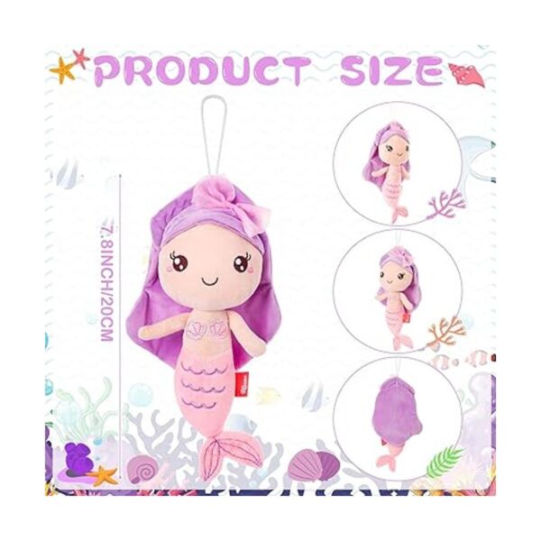 4 piezas de muñeca de sirena de felpa con diseño de sirena_2