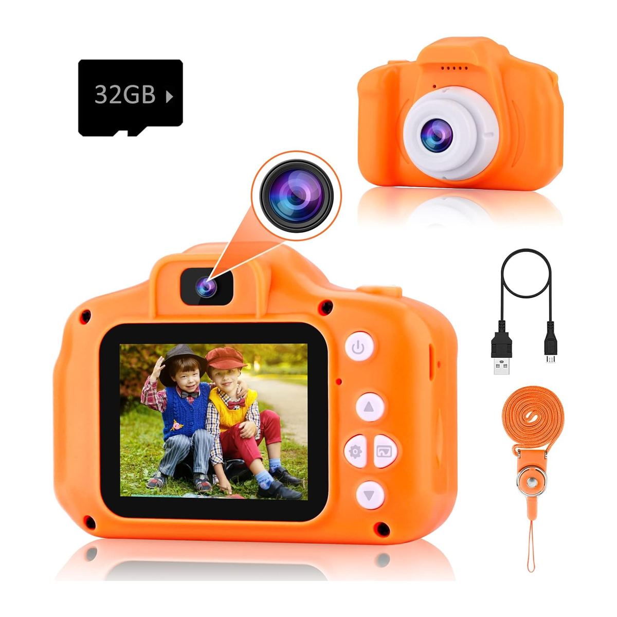 PROGRACE Cámara para niños y niñas cámara doble selfie