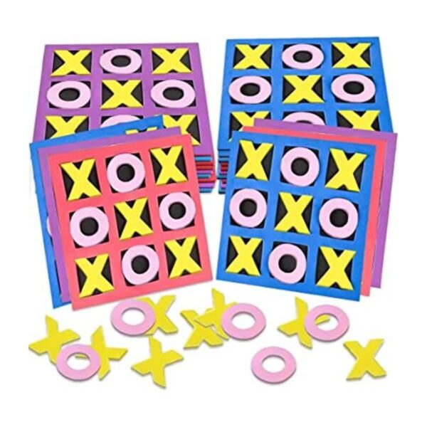 Gamie Foam Tic Tac Toe Mini juegos de mesa juego de 24_1