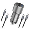 Cargador dual USB C para automóvil 60 W PD 30 W 30 W_1