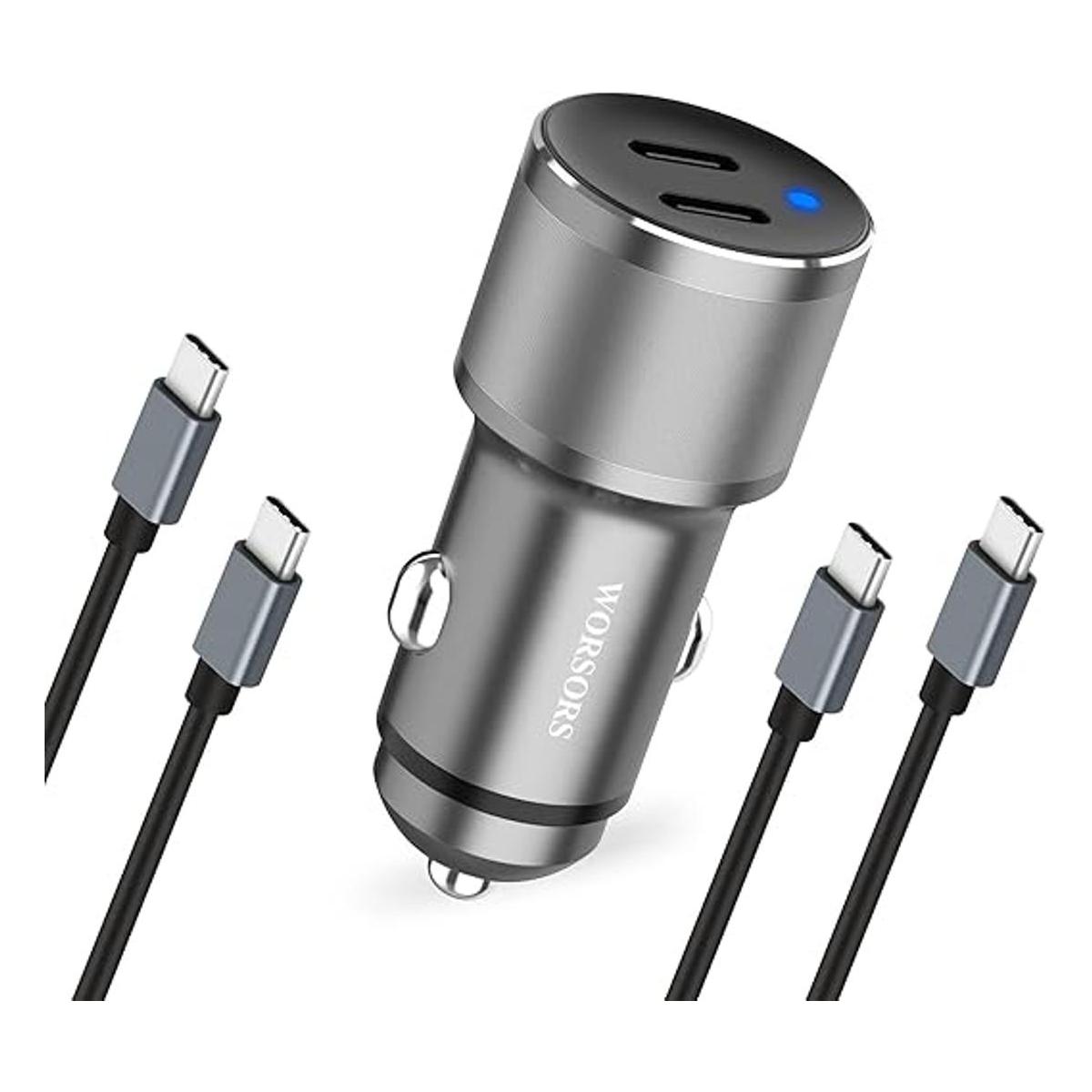 Cargador dual USB C para automóvil 60 W PD 30 W 30 W