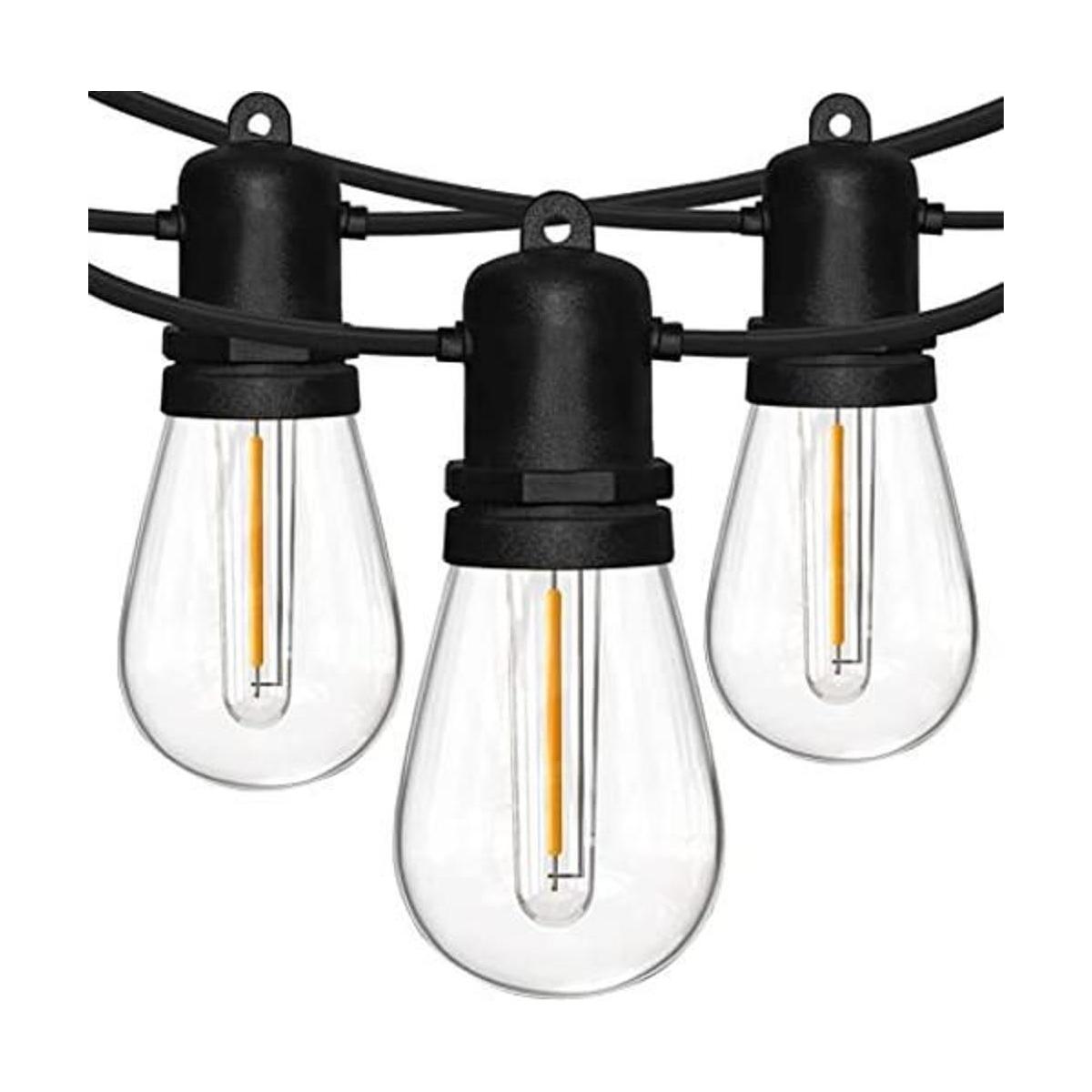 Cadena de luces LED para exteriores S14 de 30 pies con 10