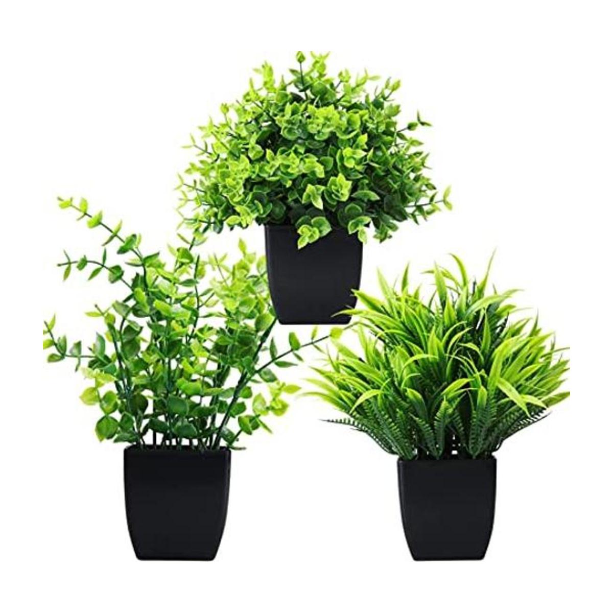 Greentime Juego de 3 plantas artificiales en maceta