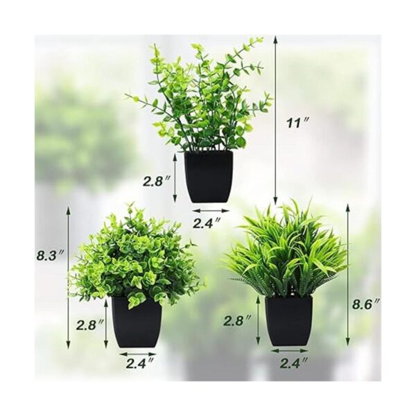 Greentime Juego de 3 plantas artificiales en maceta