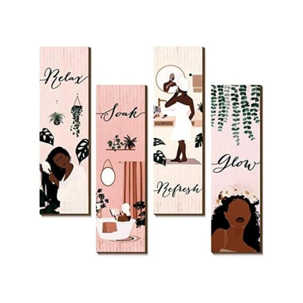 4 piezas de decoración de pared de baño decoración de