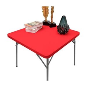 Mantel cuadrado ajustable para mesa de cóctel color rojo